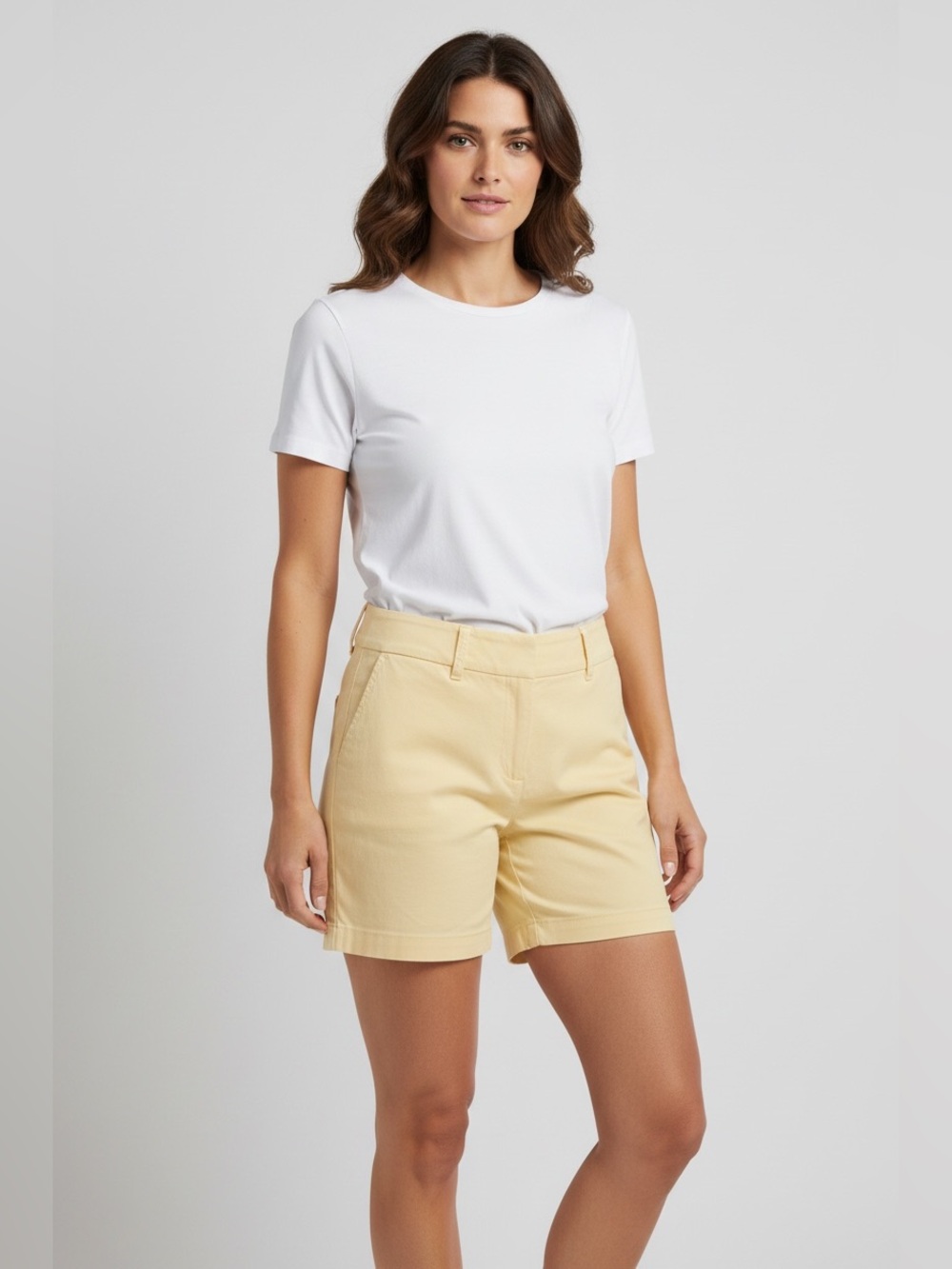 J Crew Women’s Size 6 Classic Twill City Fit Broken In Chinos Shorts Yellow